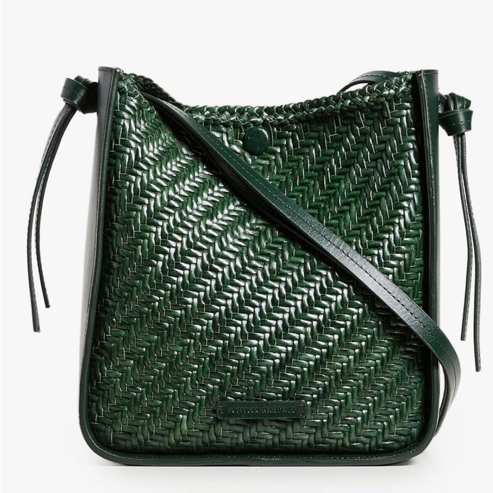 Loeffler Randall Dark Green Woven Crossbody Bag
